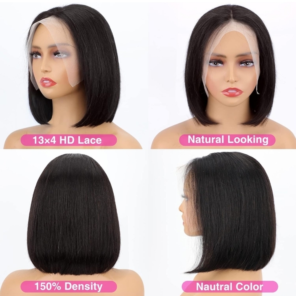 Bob Wig Human Hair 13x4 Frontal Lace Wigs HD Bob Lace Front